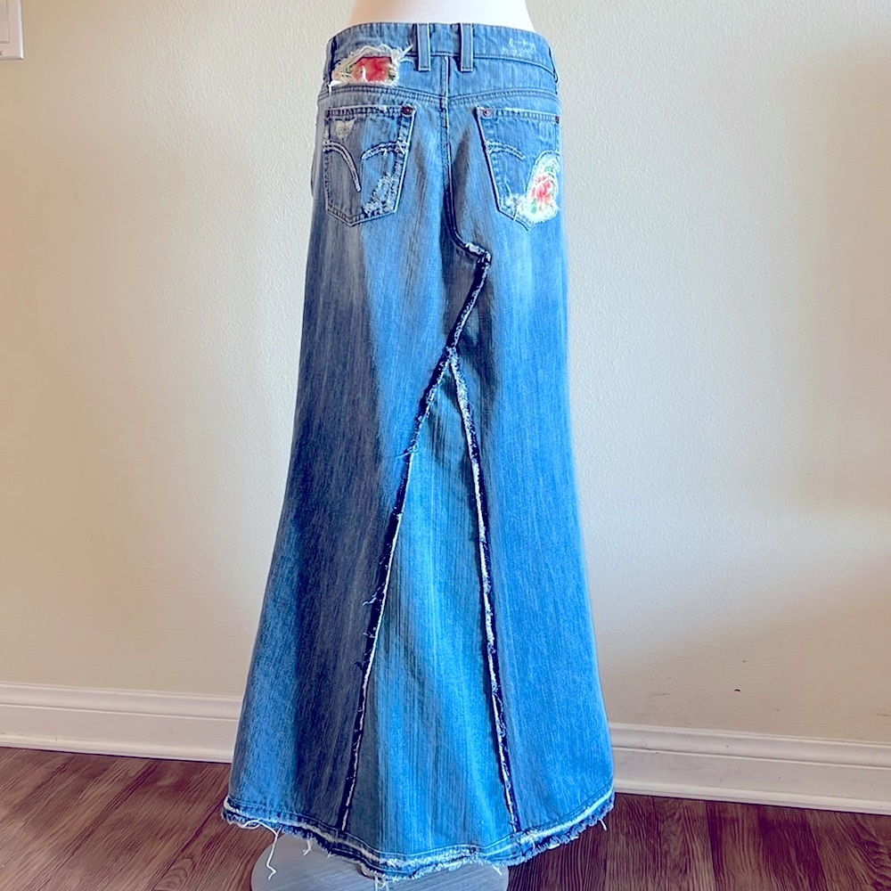 Joe’s Vintage one of a kind maxi denim skirt.